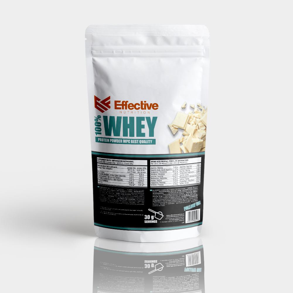 Proteína Whey 1kg - Sabor Chocolate Blanco - Imagen 2