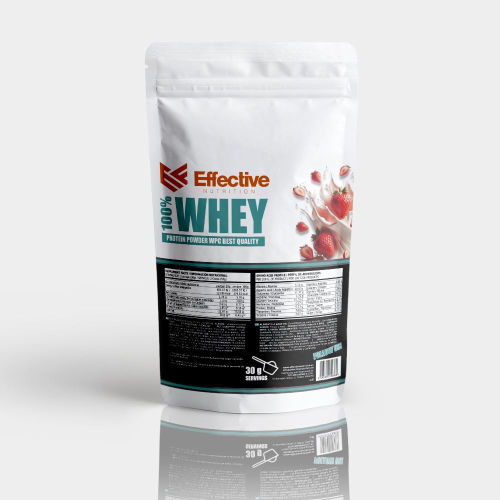 Proteína Whey 1kg - Sabor Fresas con Nata - Imagen 2