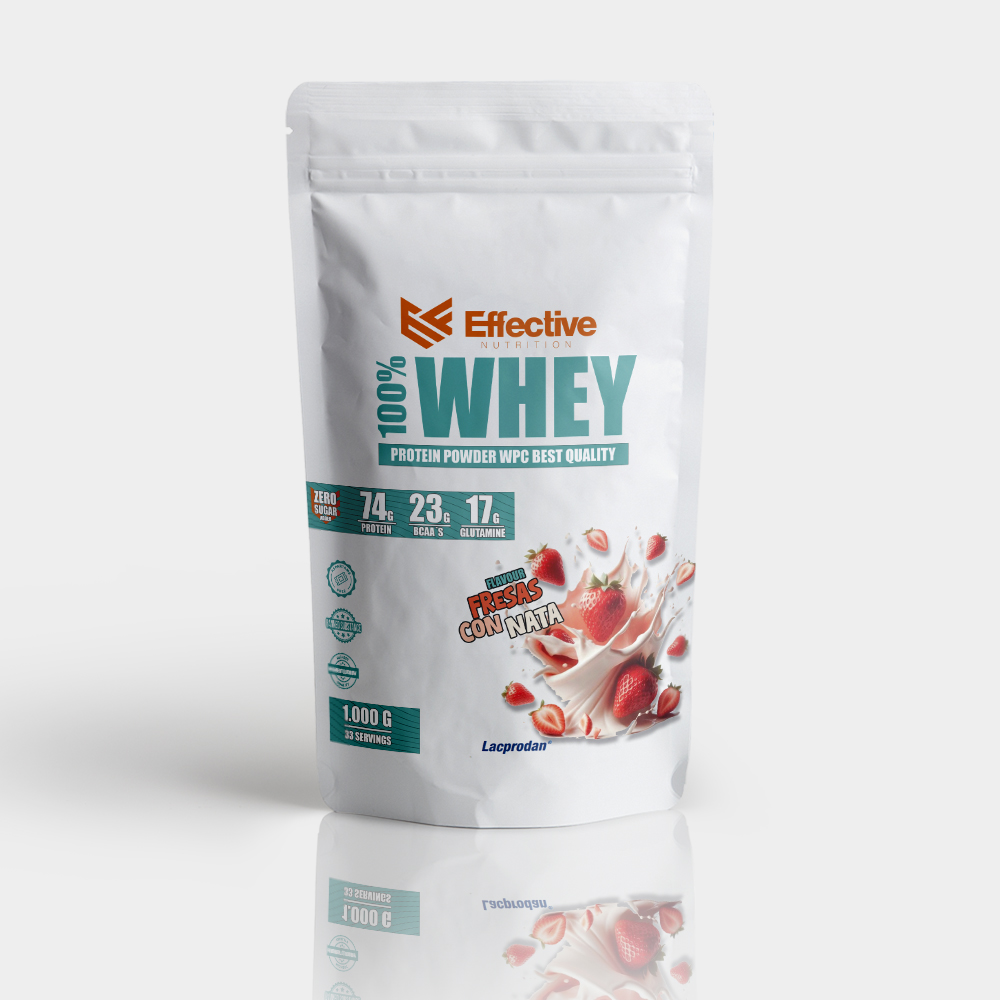 Proteína Whey 1kg - Sabor Fresas con Nata